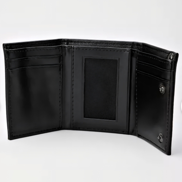 Spencer's Black Embossed Skull Wallet with Chain - Picture 3 of 12
